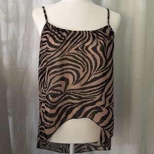A Me Tiger Print Low Back Tank Top